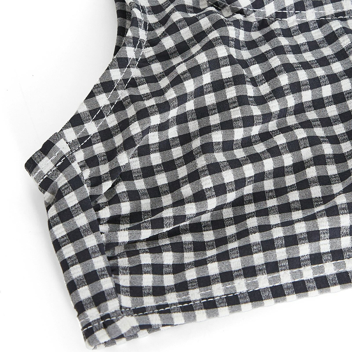 Good American Women's Gingham Square Neck Support Bra in Black Gingham
