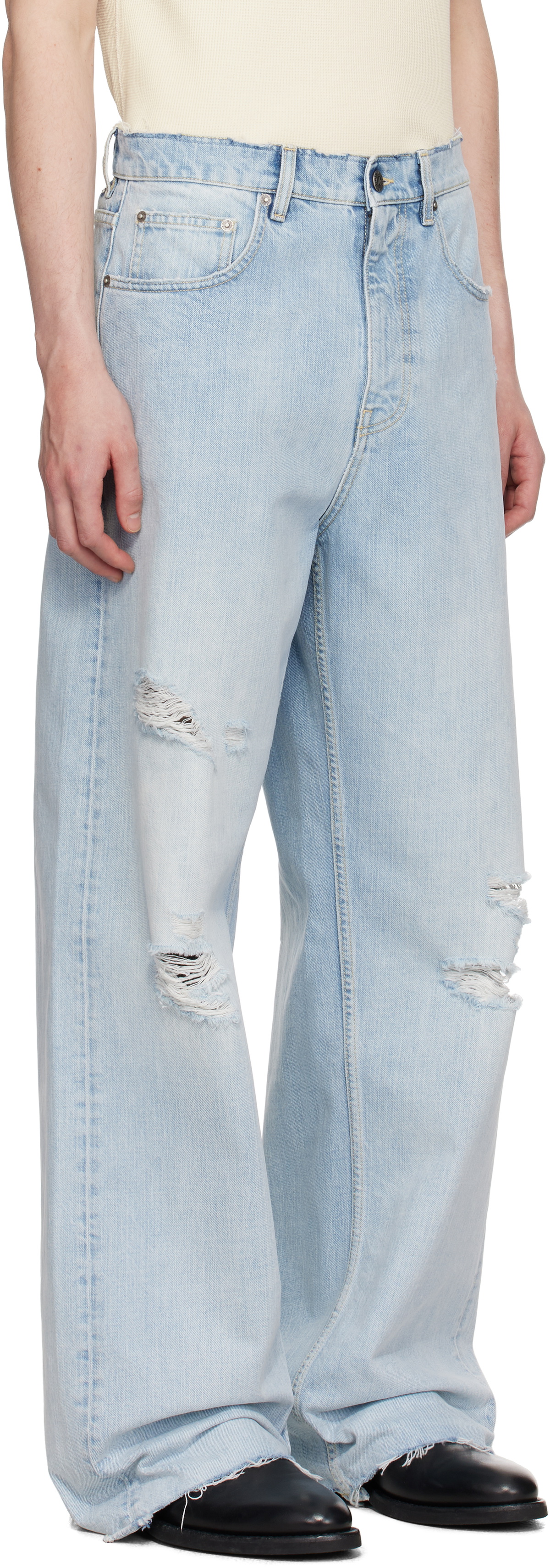 Golden Goose Blue Lived-In Effect Denim Jeans