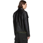 AMI Alexandre Mattiussi Black Leather Blouson Jacket