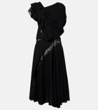 Junya Watanabe Asymmetric lace-trimmed midi dress