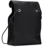 JieDa Black Leather Shopping Bag