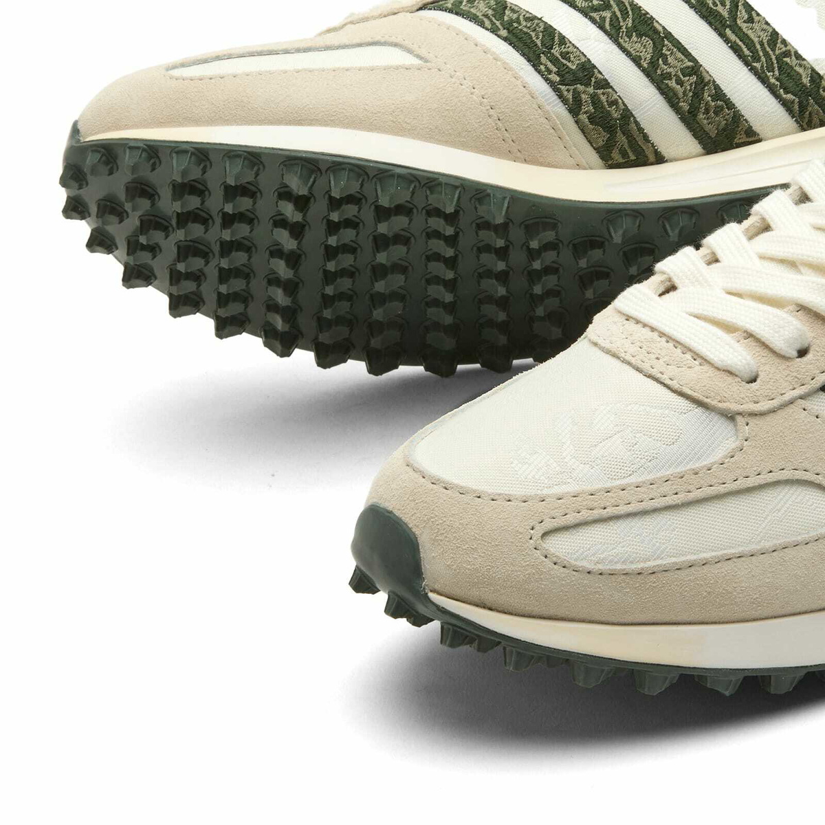 END. x Adidas x Labrum LA Trainer Sneaker in Off White/Shadow Green/Silver Pebble