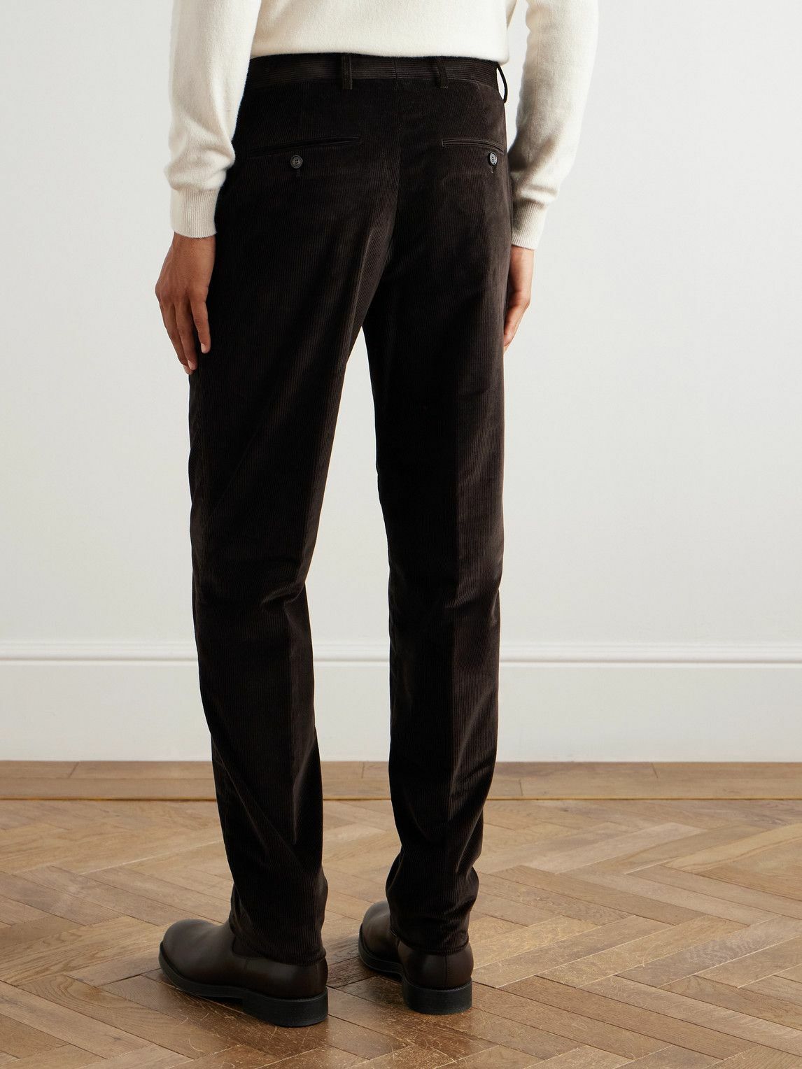 Loro Piana - Jarno Hamptons Straight-Leg Cotton-Corduroy Trousers - Brown
