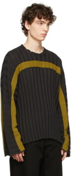 Eckhaus Latta Grey Accordion Crewneck Sweater