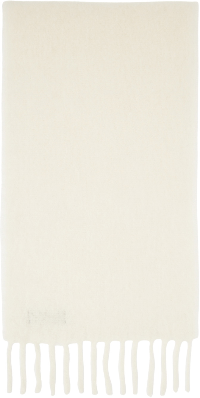 Maison Kitsuné Off-White Fringed Scarf