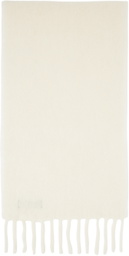 Maison Kitsuné Off-White Fringed Scarf