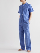 TEKLA - Striped Organic Cotton-Poplin Pyjama Shirt - Blue