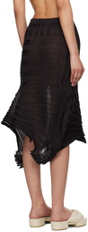 ISSEY MIYAKE Black Sheer Moving Knit Midi Skirt