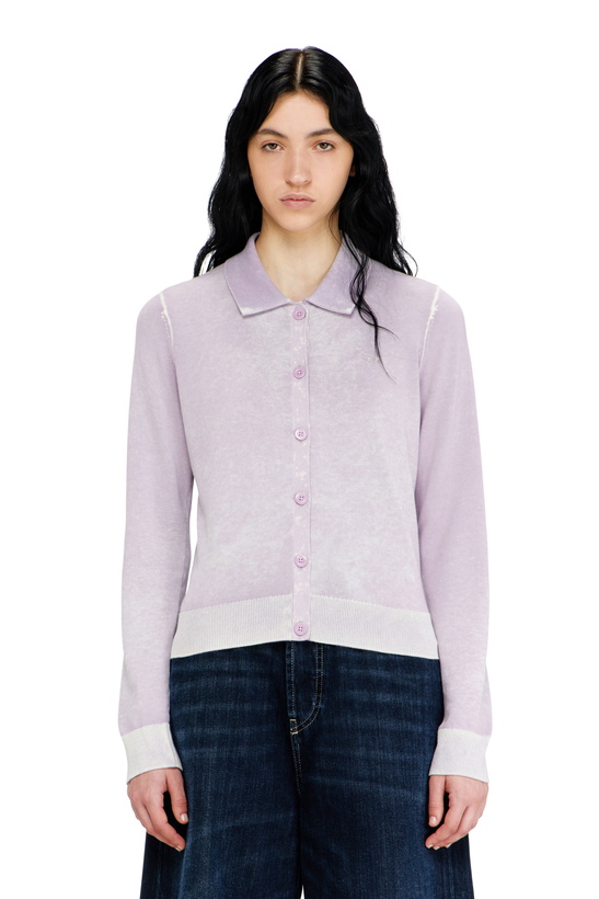 Photo: Diesel Cardigan with faded reverse print - Knitwear Womens in Violet
