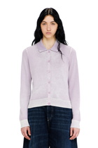 Diesel Cardigan with faded reverse print - Knitwear Womens in Violet