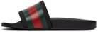 Gucci Kids Black Rubber Web Slides