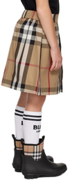 Burberry Kids Beige Exaggerated Check Skirt