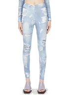 Denim Print Leggings in Blue
