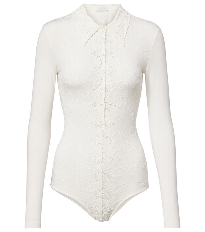 Photo: Magda Butrym Embroidered cotton-blend bodysuit