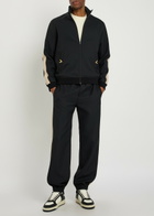 Valentino Garavani Panelled Jersey-twill Track Jacket Black And White