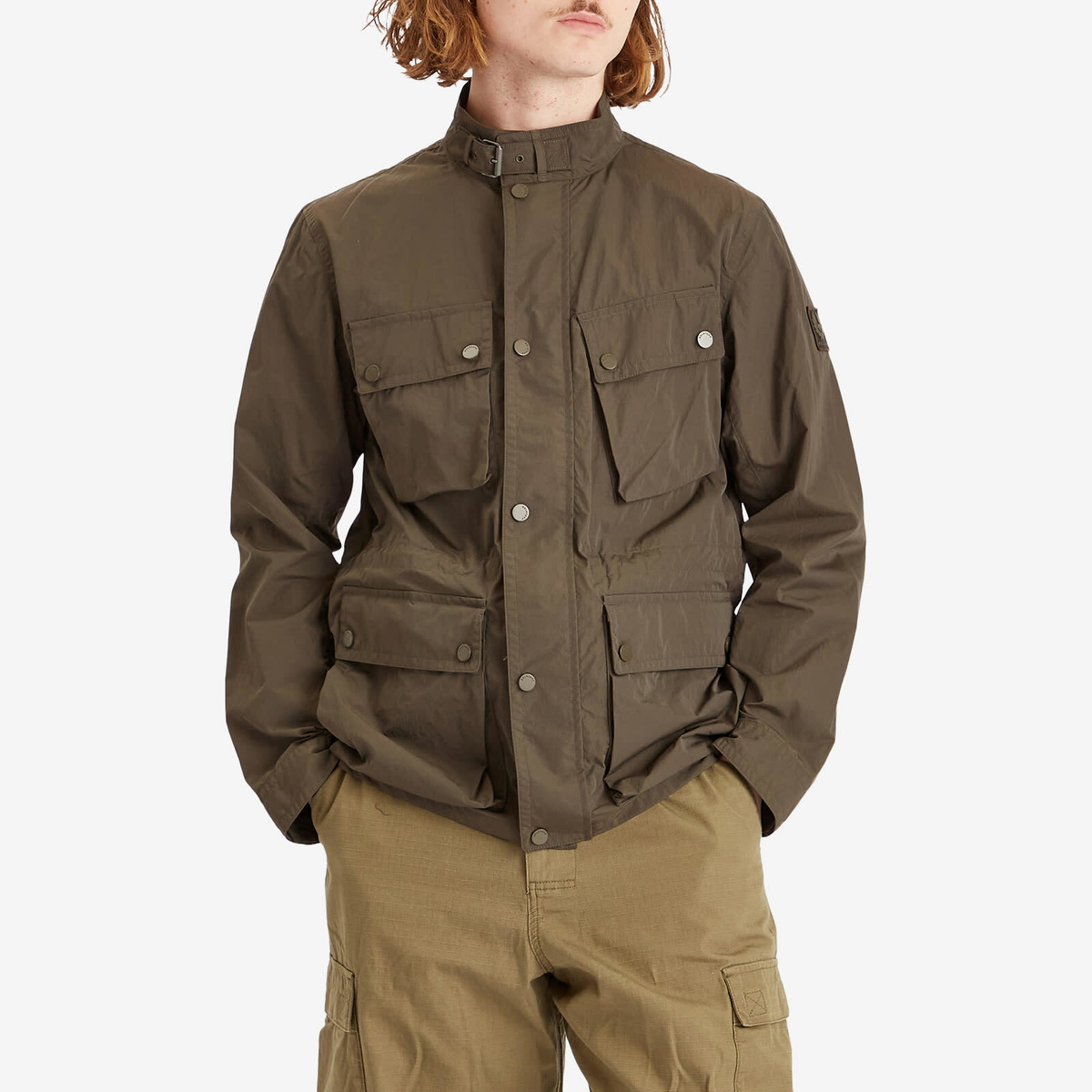 Belstaff Men's Delta Ripstop Service Fieldmaster in Army Olive Belstaff