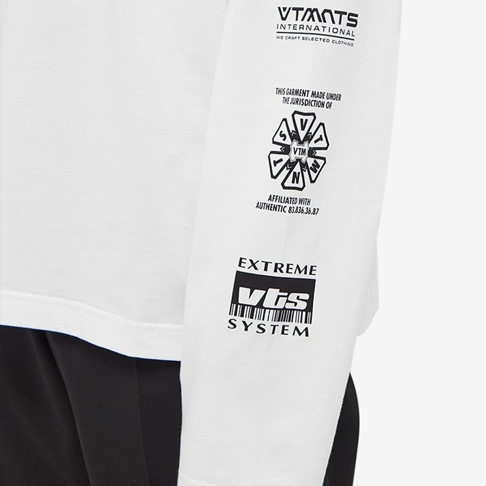 VTMNTS Men's Long Sleeve Rights Reserved T-Shirt in White VTMNTS