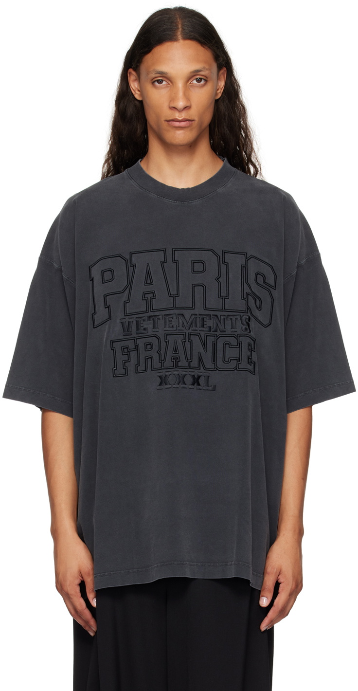 VETEMENTS Black 'Paris XXXL' T-Shirt Vetements