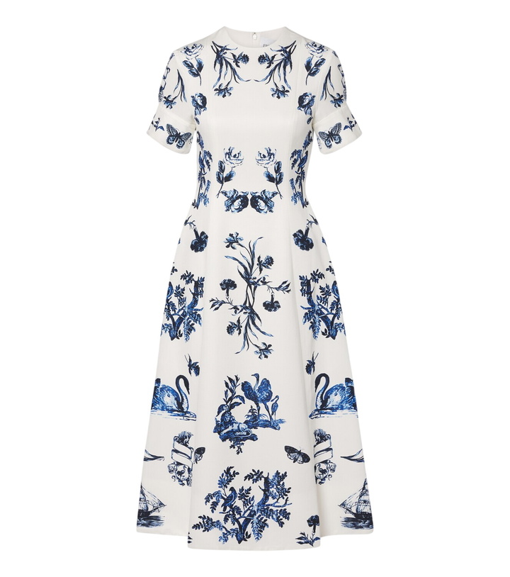 Photo: Erdem Floral cotton-blend faille midi dress