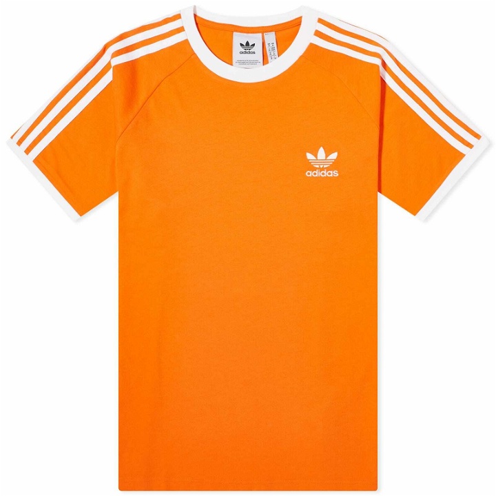 Photo: Adidas Men's 3 Stripes T-shirt in Orange
