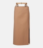 Mugler Cutout wool-blend pencil skirt