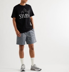 Stüssy - Logo-Jacquard Metallic Nylon Shorts - Gray