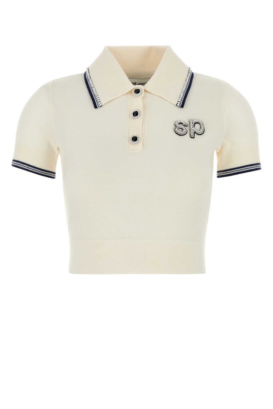 Photo: self-portrait Cream Wool Polo Shirt