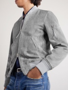 TOM FORD - Slim-Fit Suede Bomber Jacket - Gray