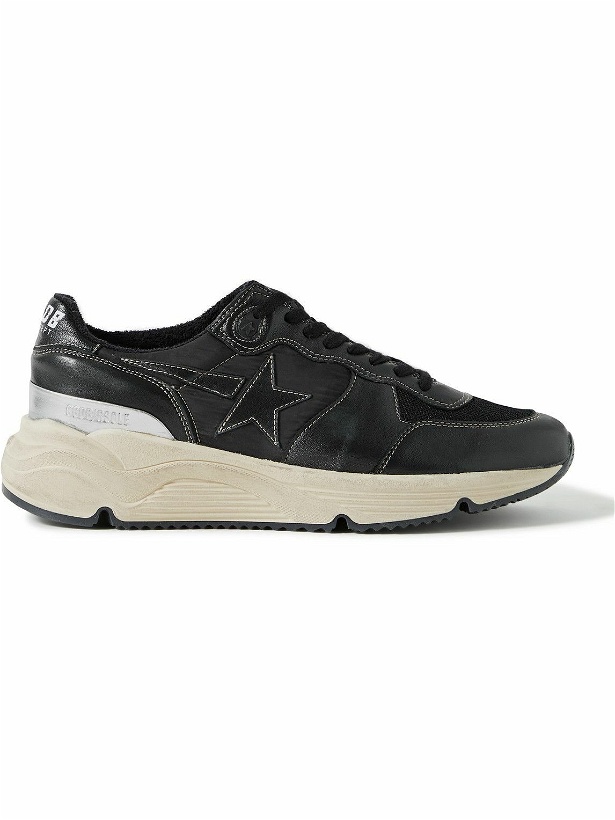 Photo: Golden Goose - Running Star Mesh-Trimmed Leather and Shell Sneakers - Black