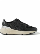 Golden Goose - Running Star Mesh-Trimmed Leather and Shell Sneakers - Black