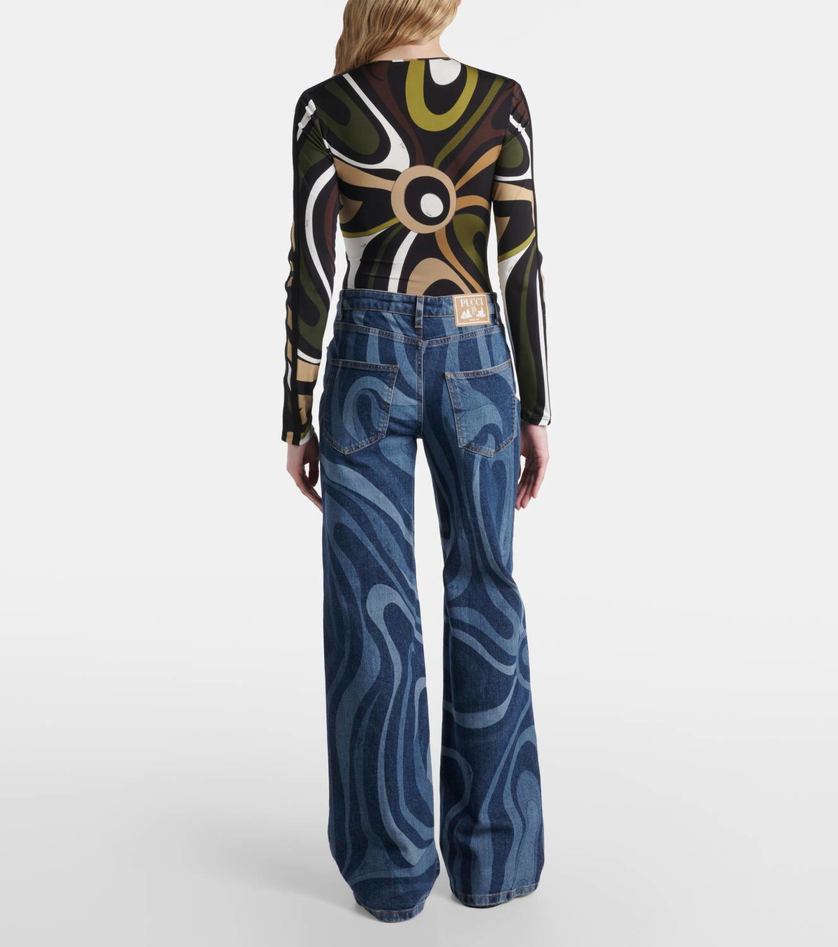 Pucci Marmo printed satin bodysuit