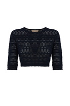 TwinSet Perforated Cropped Sweater In Viscose