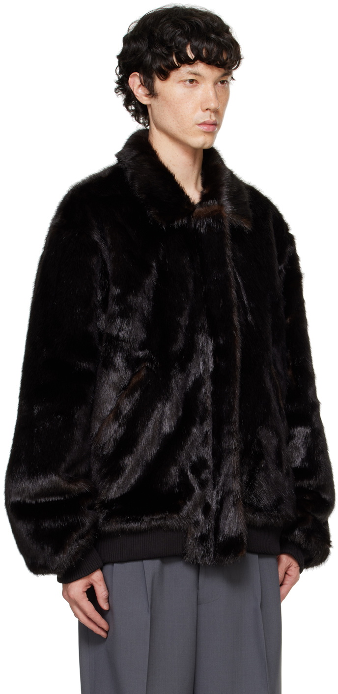 The Frankie Shop Brown Scott Faux-Fur Bomber Jacket