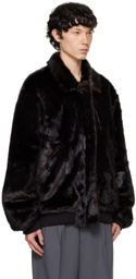 The Frankie Shop Brown Scott Faux-Fur Bomber Jacket