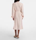 Prada Belted polka-dot silk midi dress