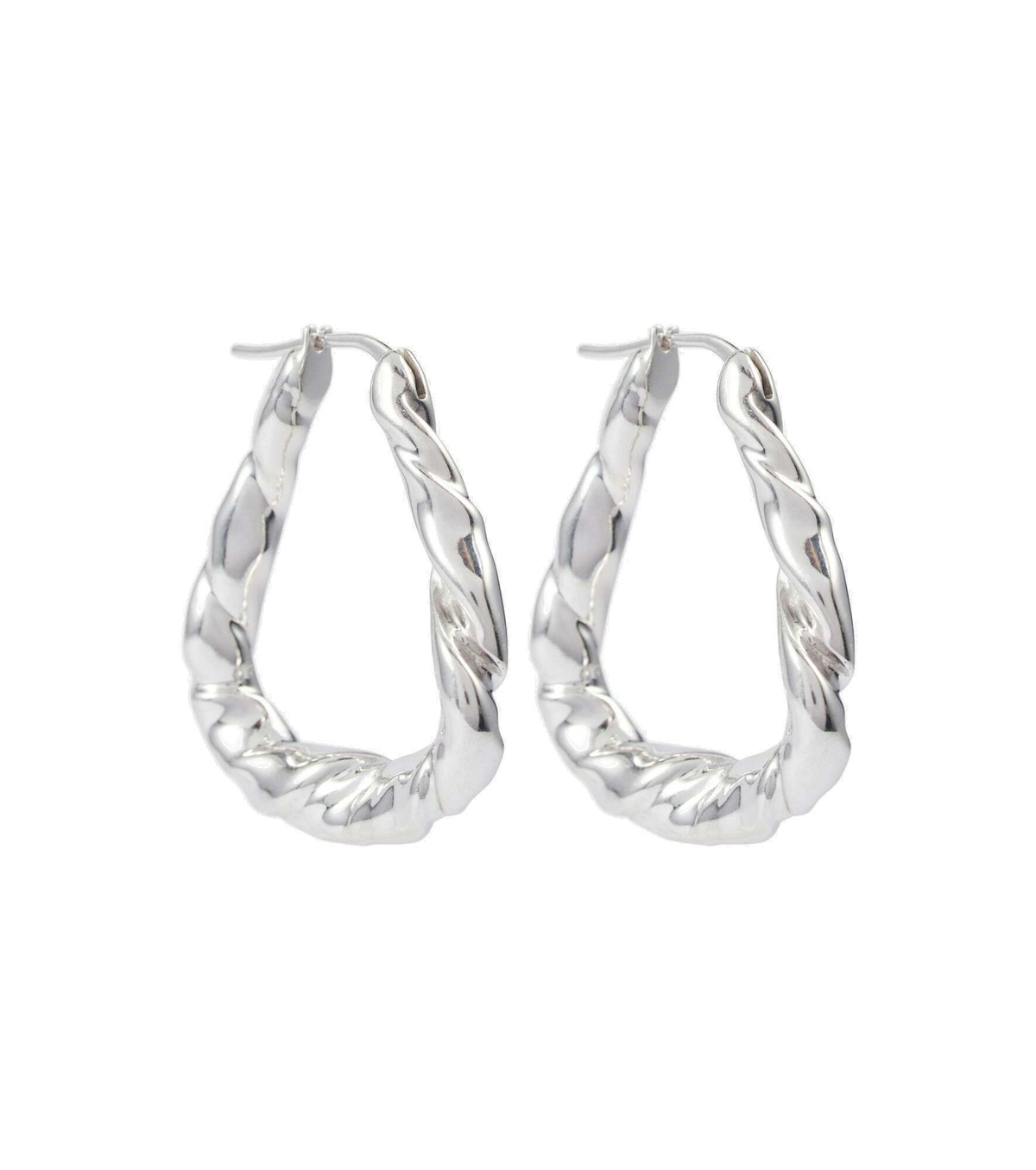 Loewe - Twisted sterling silver hoop earrings Loewe