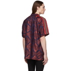 Gucci Red and Navy Baroque Jacquard Bowling Shirt