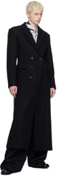 Dries Van Noten Black Double-Breasted Coat