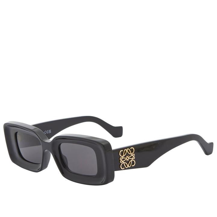 Photo: Loewe Eyewear Women's Rectangular Sunglasses in Black 