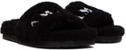 AMIRI Black Lux Shearling Slippers