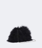 Amina Muaddi Camelia embellished feather clutch