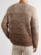 Mr P. - Dégradé Crocheted Cashmere and Wool-Blend Sweater - Brown