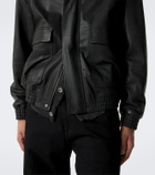 Arma Bari teddy-trimmed leather blouson jacket
