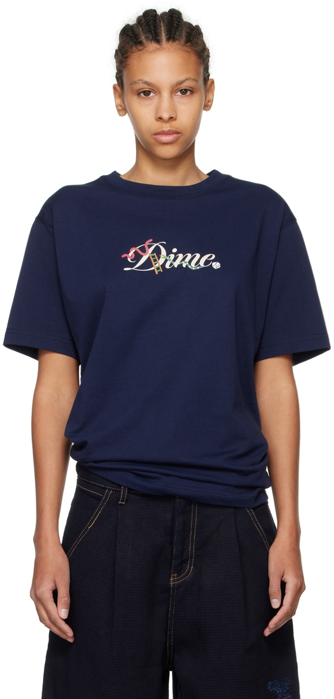 【DIME】CURSIVE SNAKE T-SHIRT(NAVY)★男女 Dime Cursive snake t-shirt | NAVY | SEVENSTORE