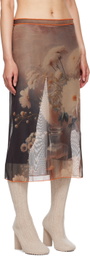 Rokh Multicolor Vase Of Flowers Printed Midi Skirt