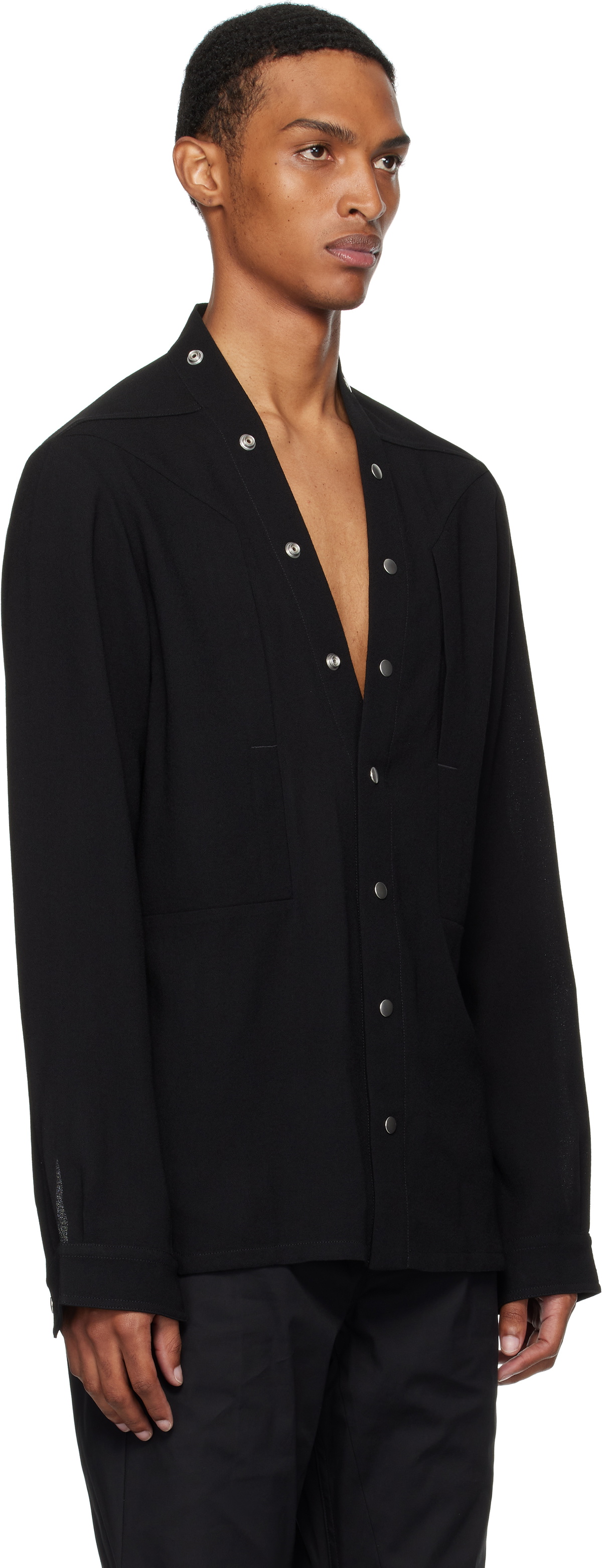 Rick Owens Black Concordians Larry Fogpocket Shirt Rick Owens
