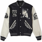 AMIRI Men's Hockey Varsity Bomber Jacket in Black