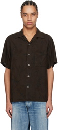 Taiga Takahashi Brown Lot. 113 Open Collar Shirt