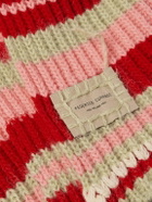 Federico Curradi - Fringed Striped Ribbed Wool-Blend Scarf