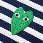 Comme des Garcons Play Long Sleeve Green Heart Logo Stripe Tee